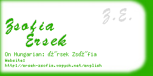 zsofia ersek business card